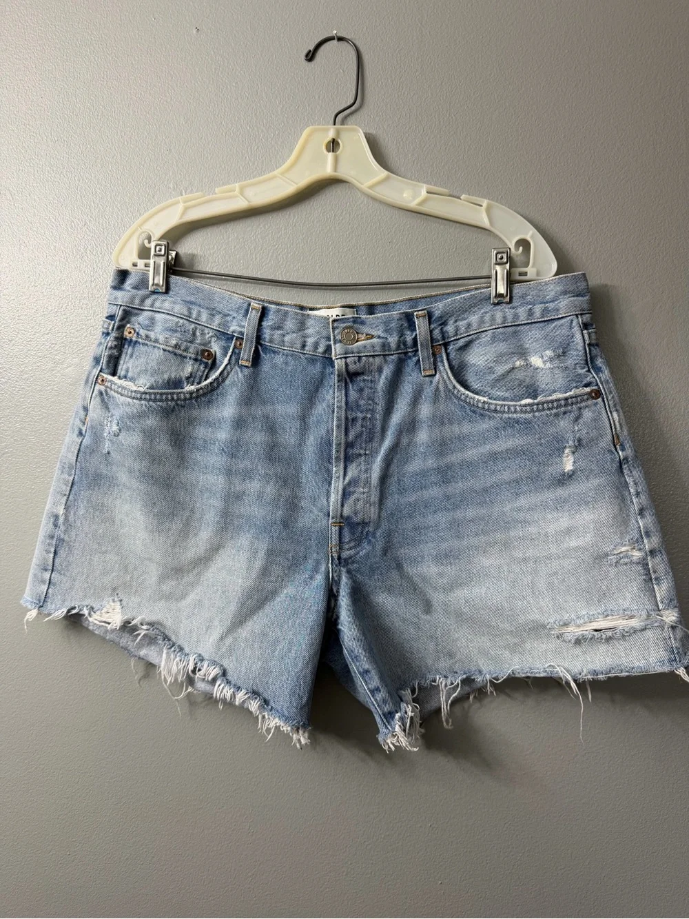 agolde parker long shorts Light Blue Denim Cutoff Shorts 32
